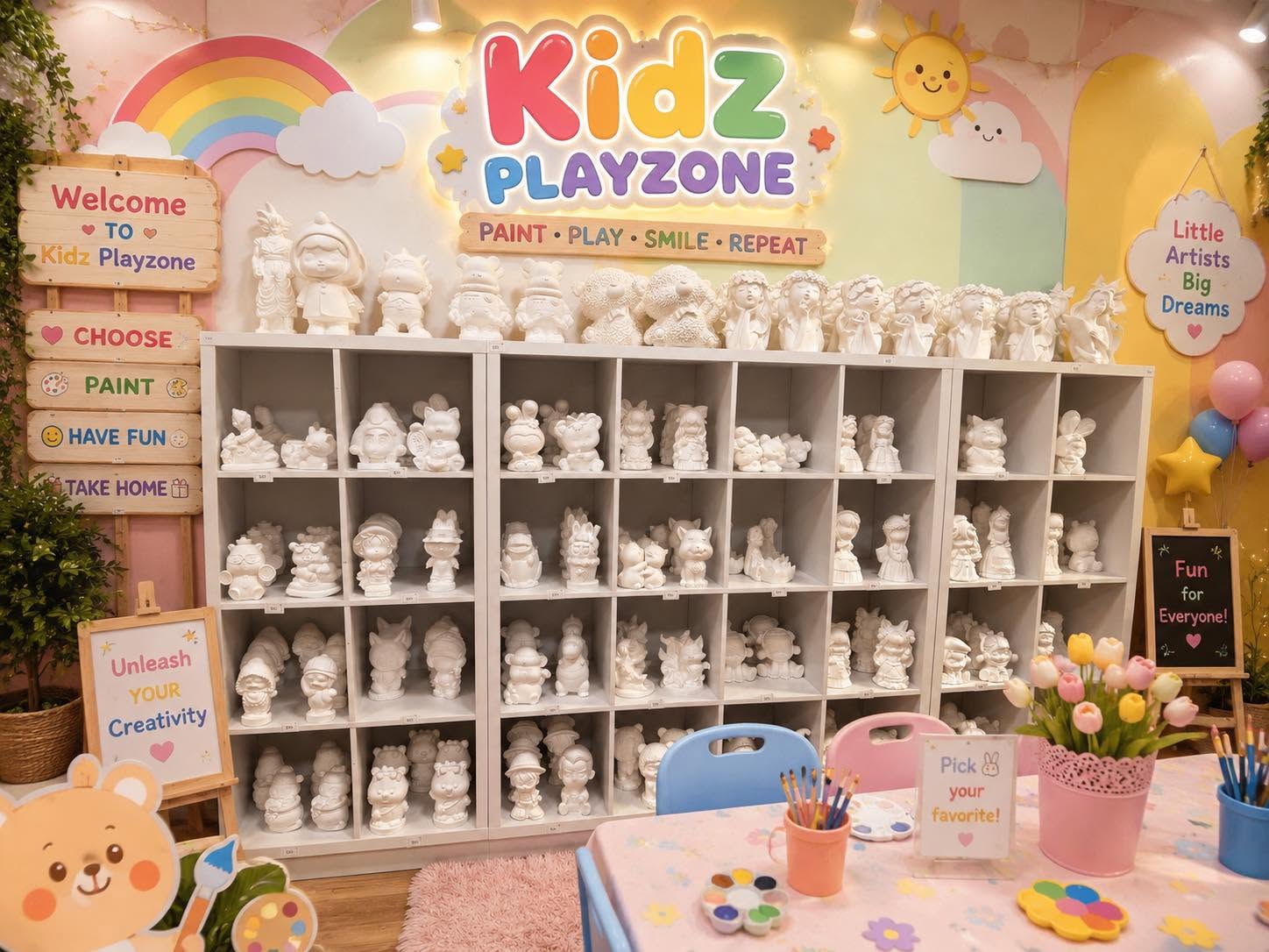 Kidz Playzone pottery to paint