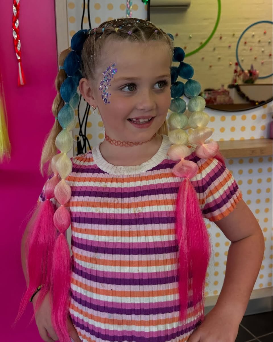 girl with rainbow hair