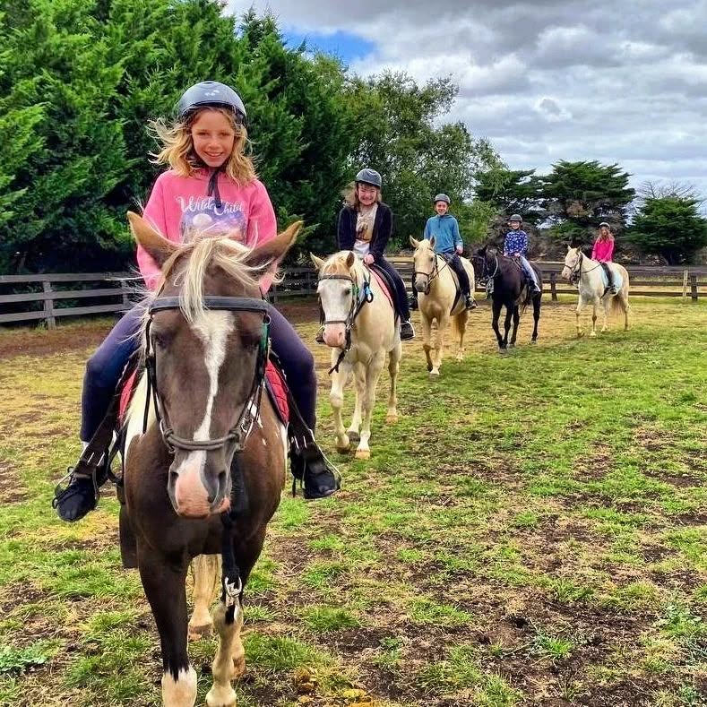 group horse riding