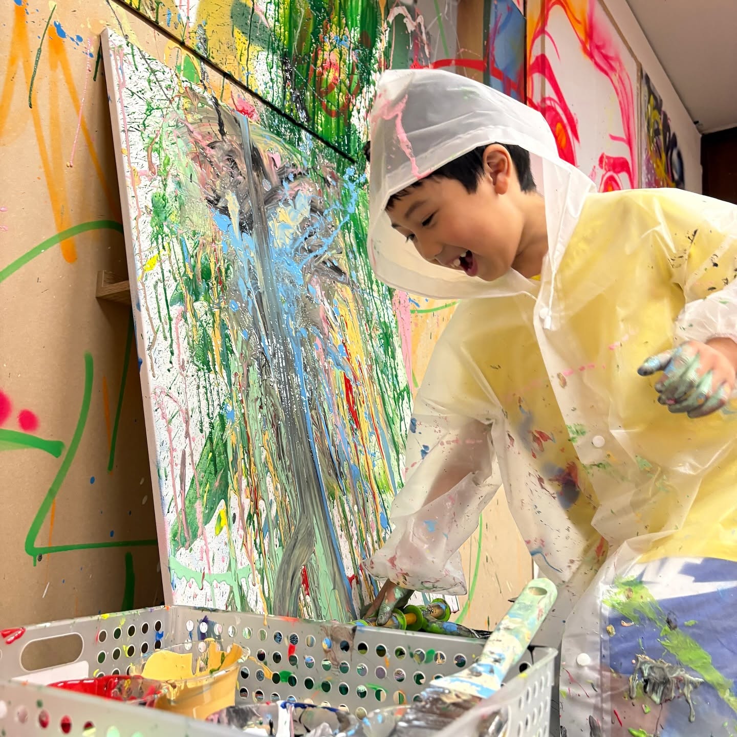 kids paint messy