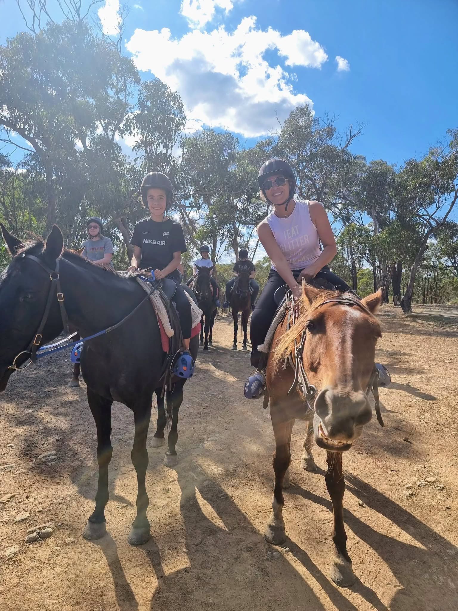 uncle nev trail riding son and mum